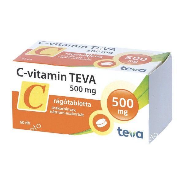 C-vitamin TEVA 500mg rágótabletta 60x