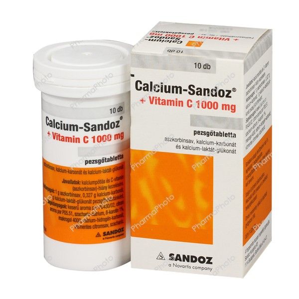 Calcium-Sandoz + Vitamin C 1000mg pezsgőtabletta 10x