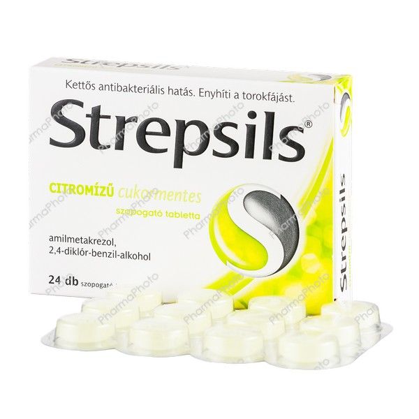 Strepsils citromízű cukormentes szopogató tabletta 24x